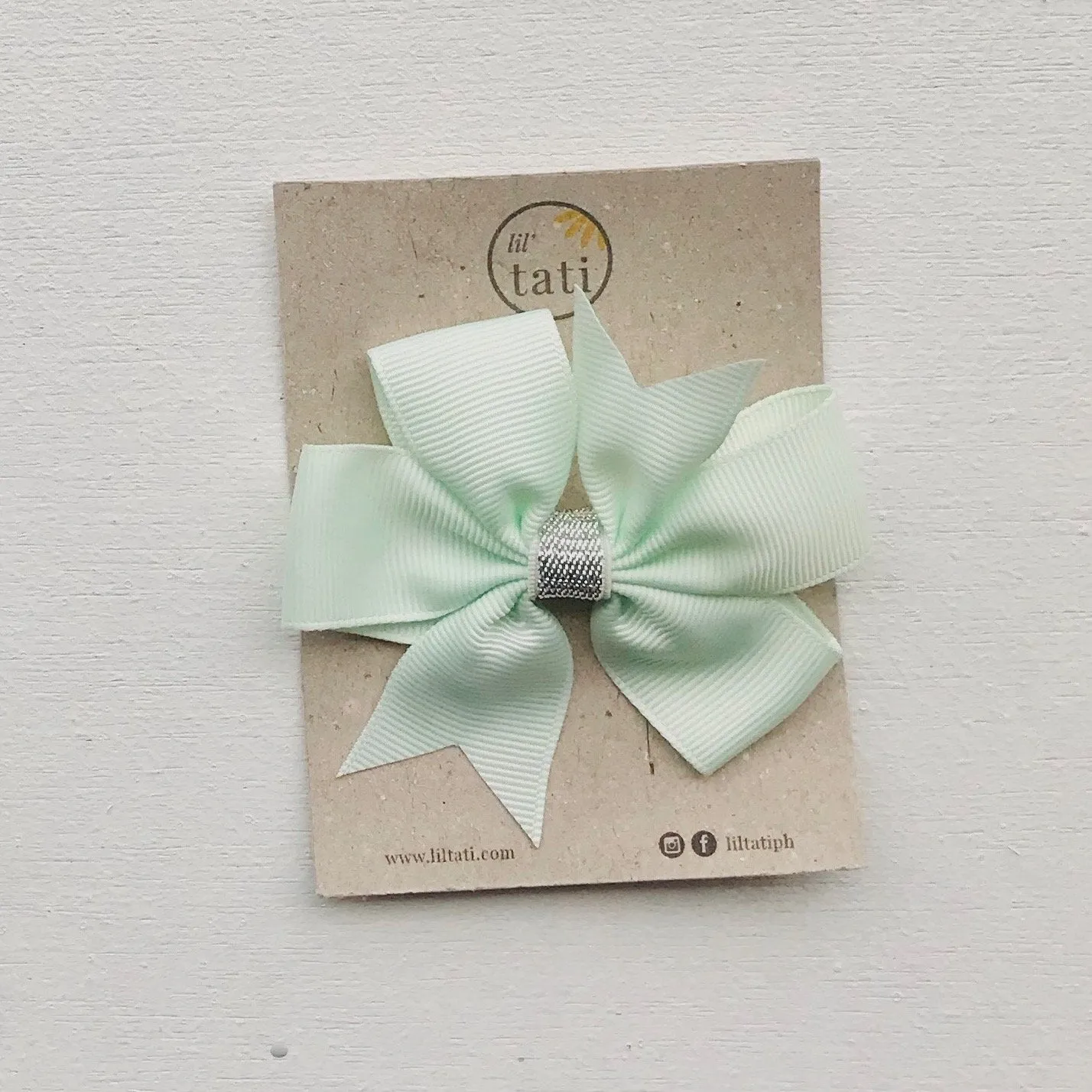 Silver Flower Bow Hair Clips