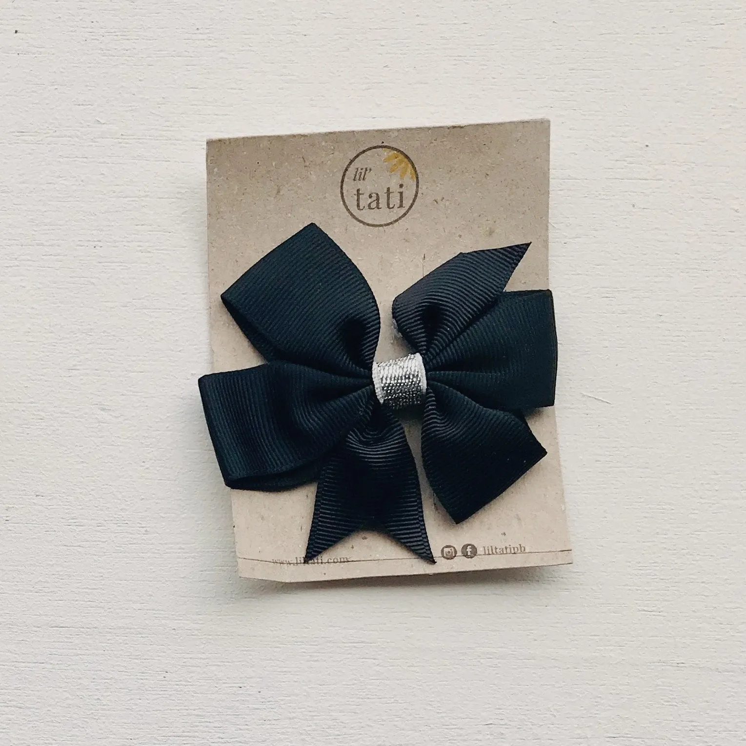 Silver Flower Bow Hair Clips