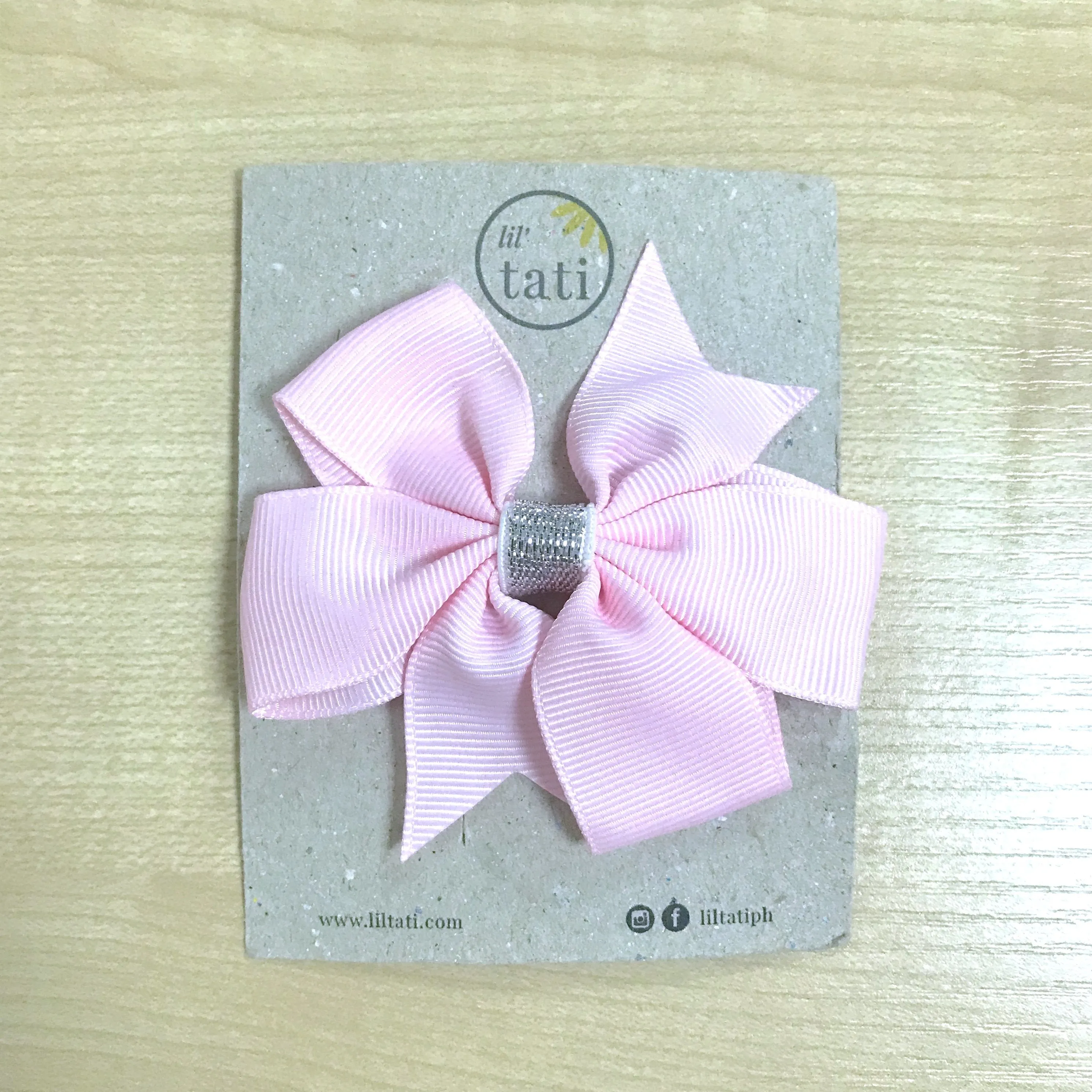 Silver Flower Bow Hair Clips