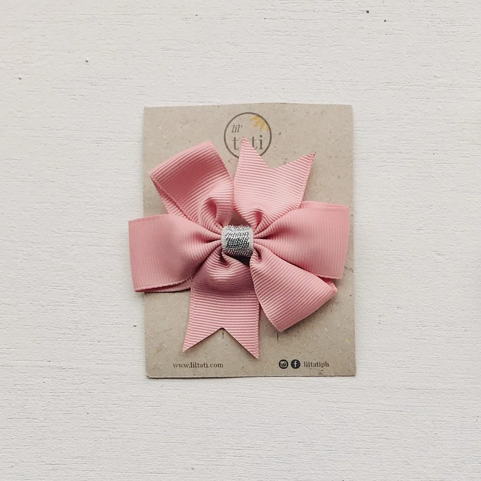 Silver Flower Bow Hair Clips