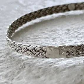 Silver plaited bangle