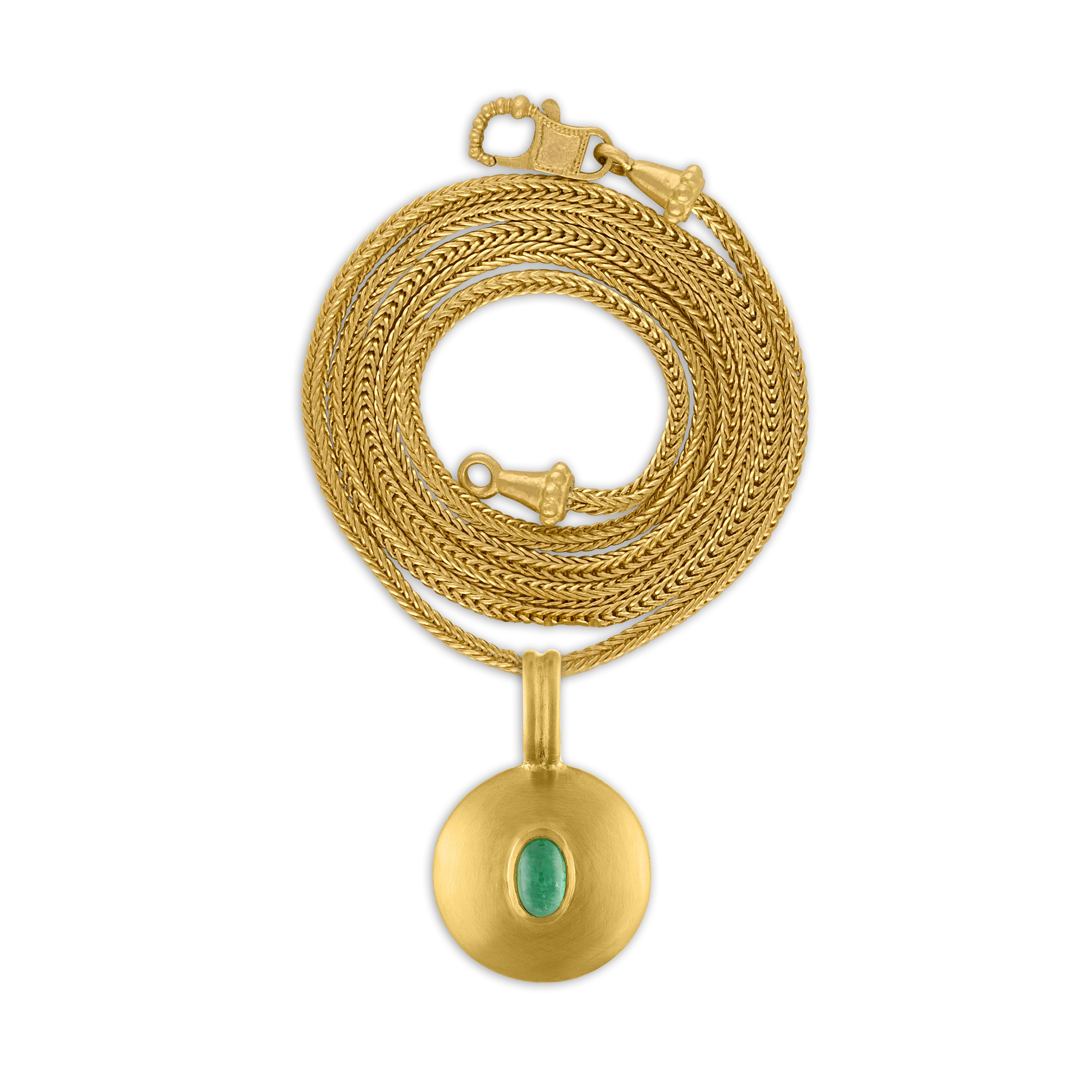 Small Emerald Bulla Pendant