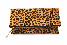 Small Leopard Calf Hair Clutch