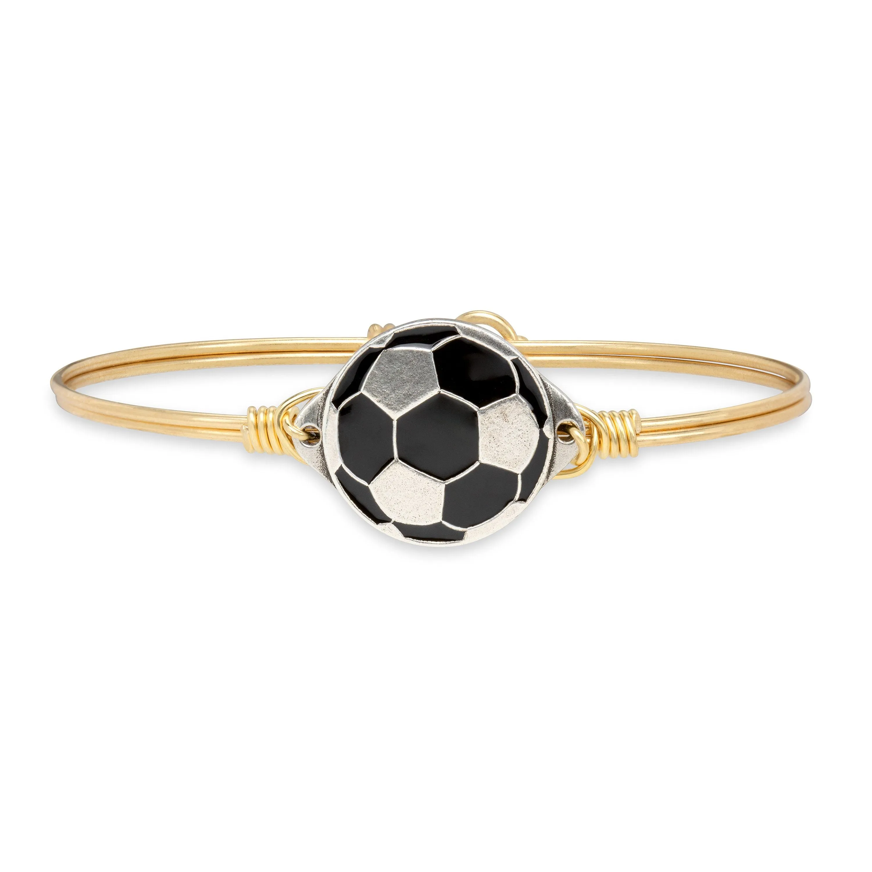 Soccer Ball Bangle Bracelet