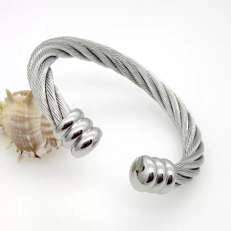 Stainless Steel 8mm Twisted Bangle