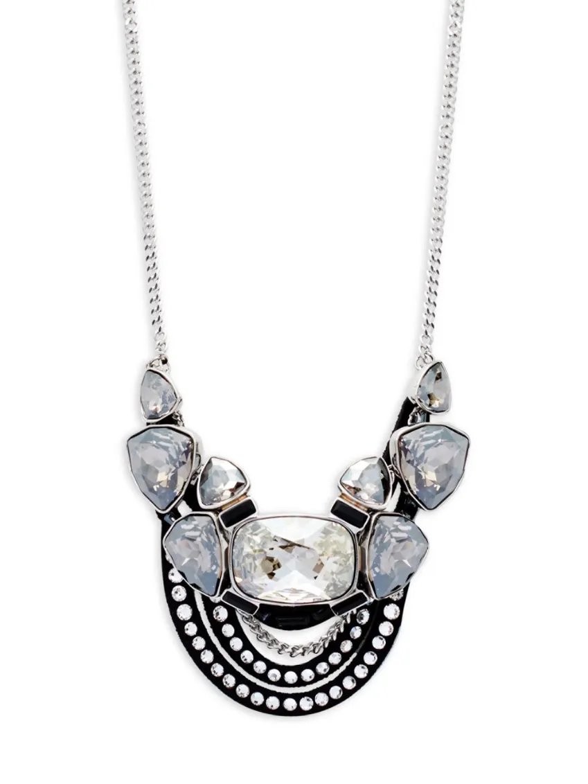 SWAROVSKI Divine Crystal On Black Alcantara Necklace