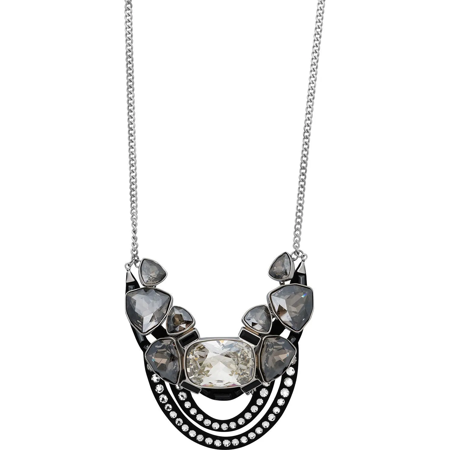 SWAROVSKI Divine Crystal On Black Alcantara Necklace