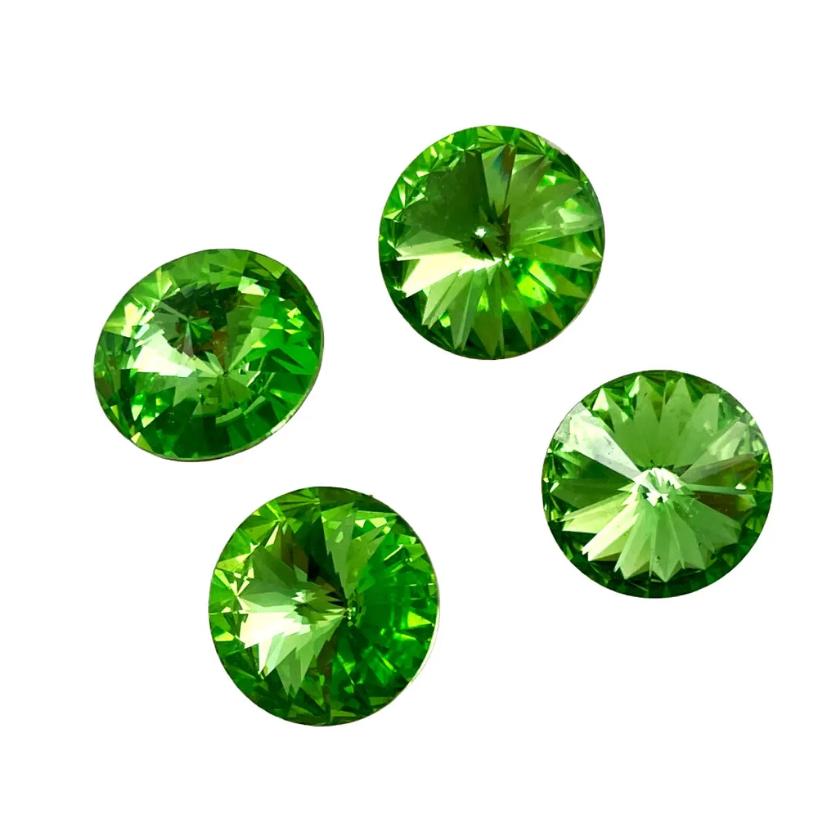 Swarovski Peridot 1122 Rivolis 16mm - Gold Foil Back Austrian