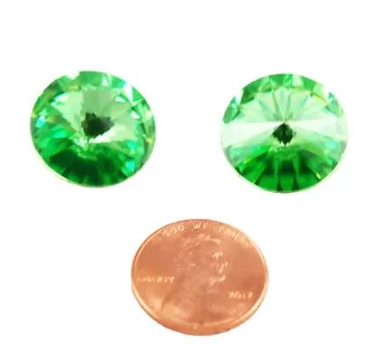 Swarovski Peridot 1122 Rivolis 16mm - Gold Foil Back Austrian