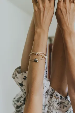 Ti Leaf Bangle - Tahitian Pearl