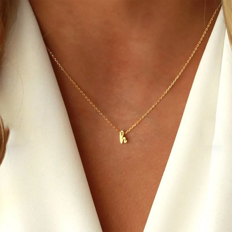 Tiny Initial Necklace