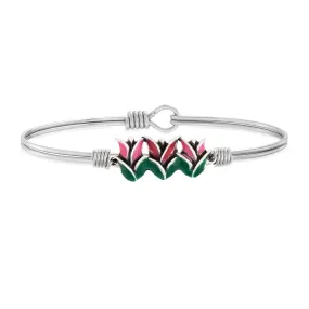 Tulips Bangle Bracelet in Pink