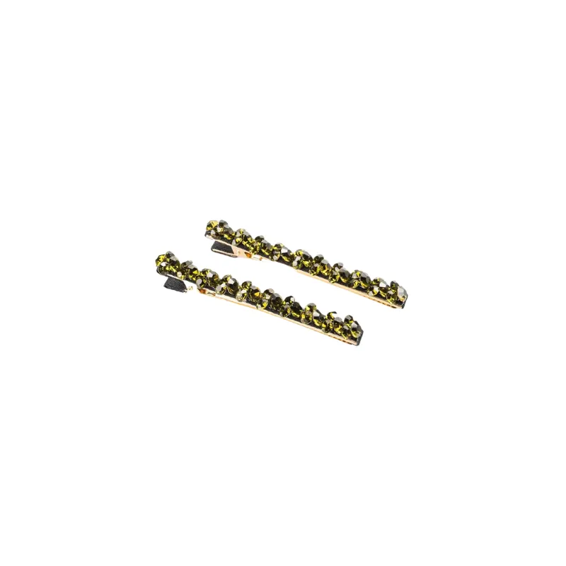 Willa Crystal Clip Pair - Olivine