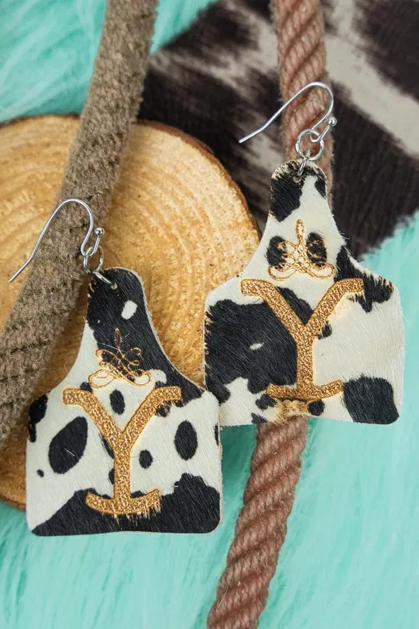 Yellowstone cowhide EARRINGS